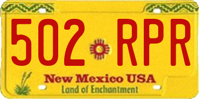 NM license plate 502RPR