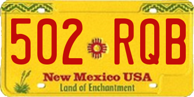 NM license plate 502RQB