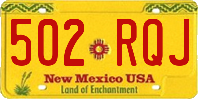 NM license plate 502RQJ