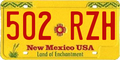 NM license plate 502RZH
