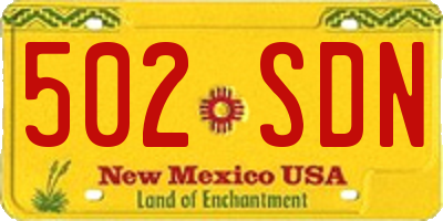 NM license plate 502SDN