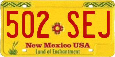 NM license plate 502SEJ