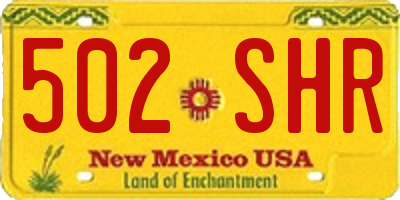 NM license plate 502SHR