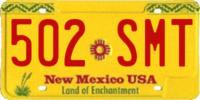 NM license plate 502SMT