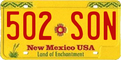 NM license plate 502SON