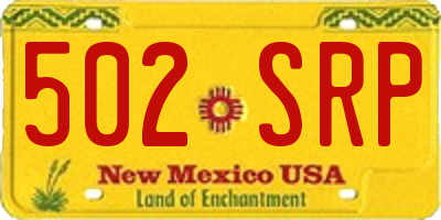 NM license plate 502SRP