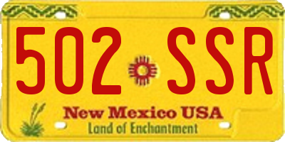 NM license plate 502SSR