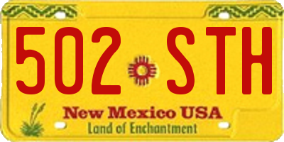 NM license plate 502STH