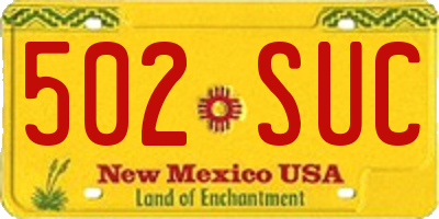 NM license plate 502SUC