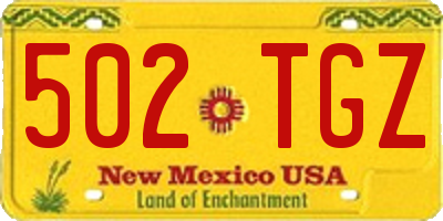 NM license plate 502TGZ