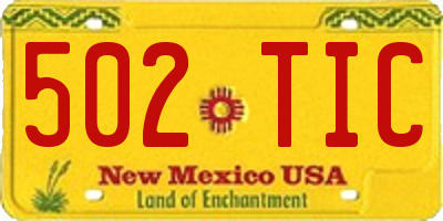 NM license plate 502TIC
