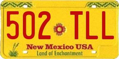 NM license plate 502TLL