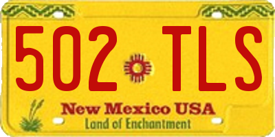 NM license plate 502TLS