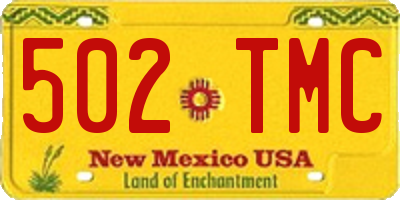 NM license plate 502TMC