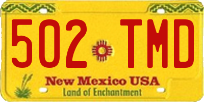 NM license plate 502TMD