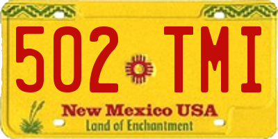 NM license plate 502TMI
