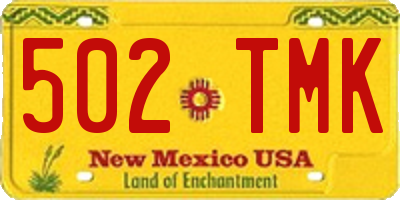 NM license plate 502TMK