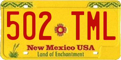 NM license plate 502TML