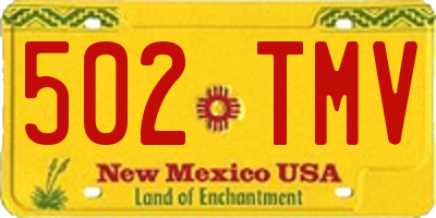 NM license plate 502TMV