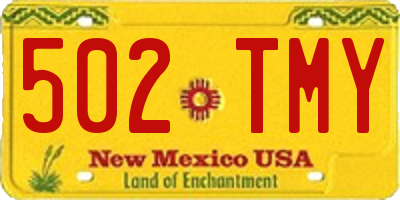 NM license plate 502TMY