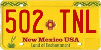 NM license plate 502TNL