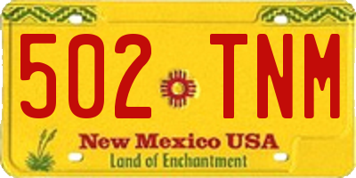 NM license plate 502TNM
