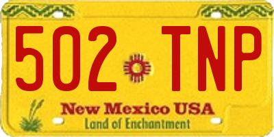 NM license plate 502TNP