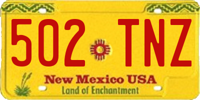 NM license plate 502TNZ