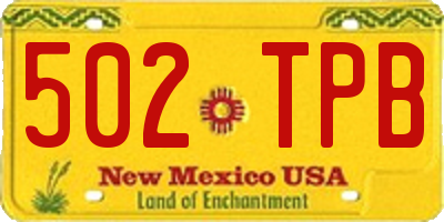 NM license plate 502TPB