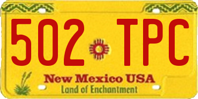 NM license plate 502TPC