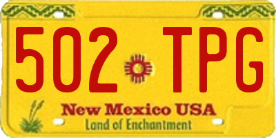 NM license plate 502TPG