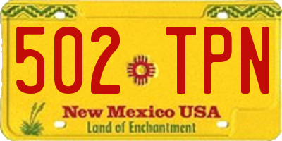 NM license plate 502TPN