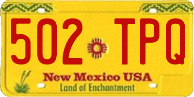 NM license plate 502TPQ