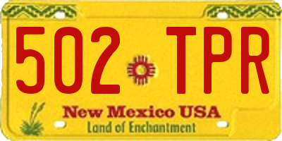 NM license plate 502TPR