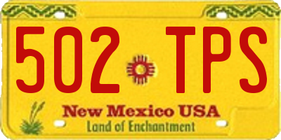 NM license plate 502TPS