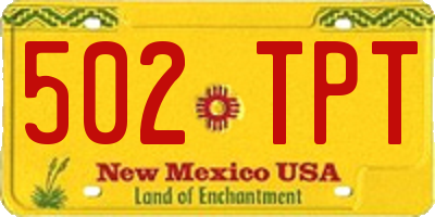 NM license plate 502TPT