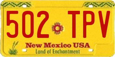 NM license plate 502TPV
