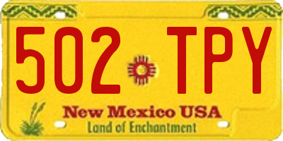 NM license plate 502TPY