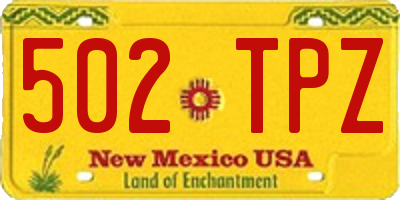 NM license plate 502TPZ