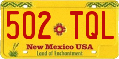 NM license plate 502TQL