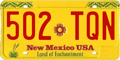 NM license plate 502TQN