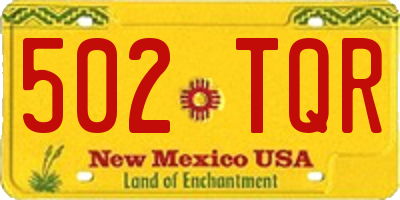 NM license plate 502TQR