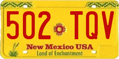 NM license plate 502TQV