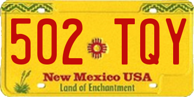 NM license plate 502TQY