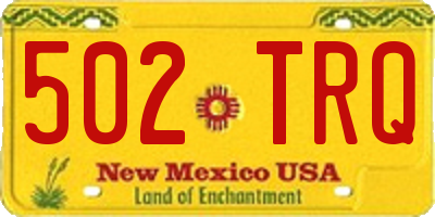 NM license plate 502TRQ