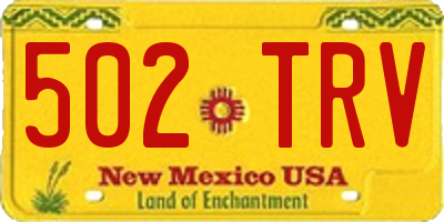 NM license plate 502TRV