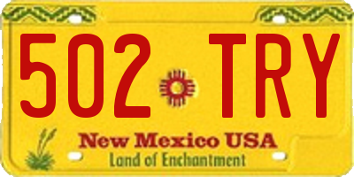 NM license plate 502TRY