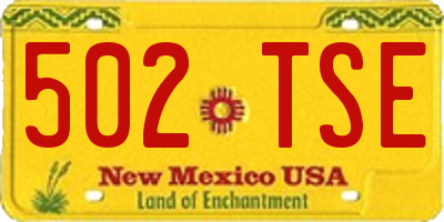 NM license plate 502TSE