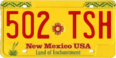 NM license plate 502TSH
