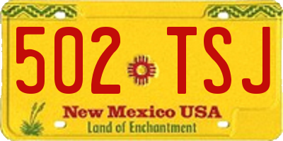 NM license plate 502TSJ